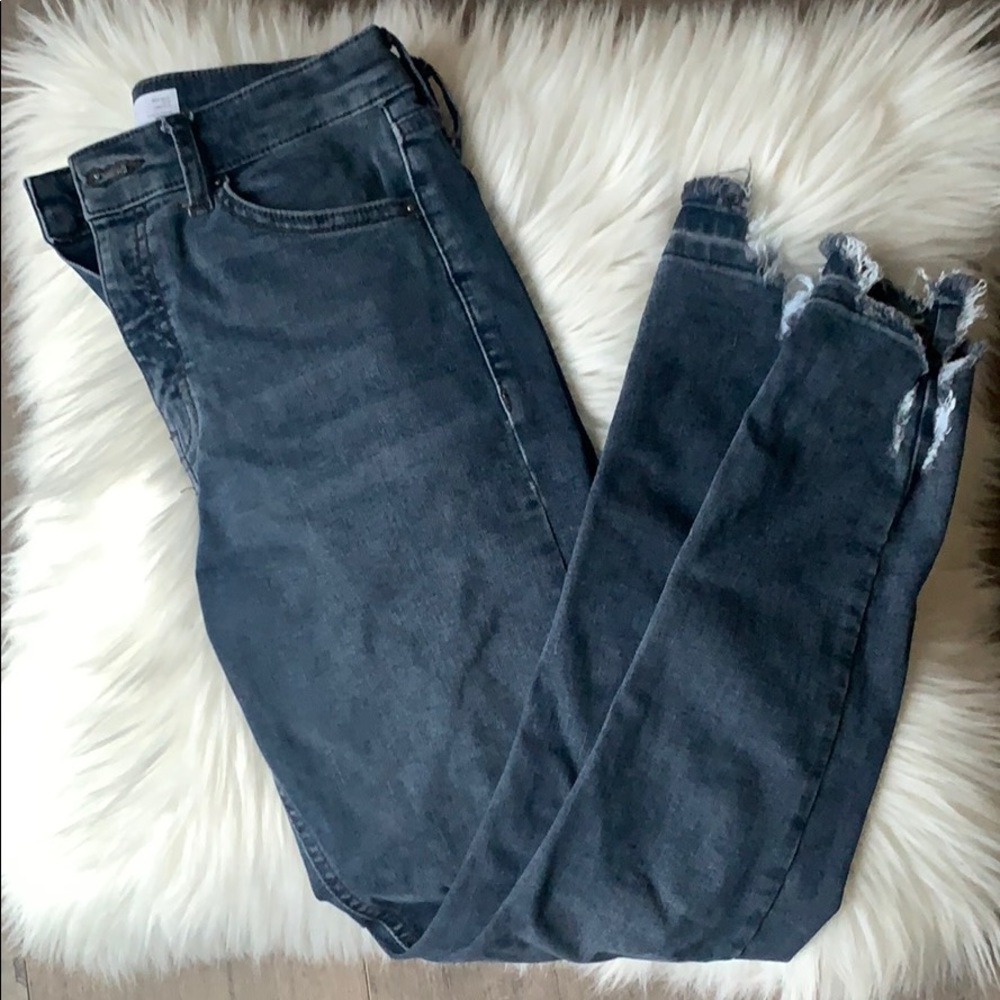 Topshop Jaime jagged hem jeans - Picture 1 of 4